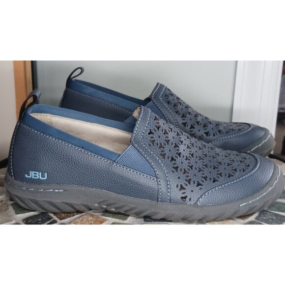 JBU by Jambu Bellflower Loafer Womens 6.5 Medium Blue Vegan Leather Traction - Picture 6 of 15